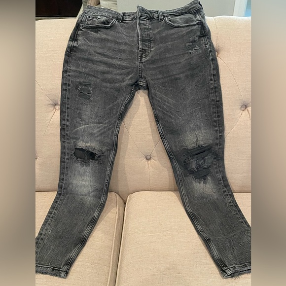 Zara men’s distressed black skinny jeans - Picture 3 of 7